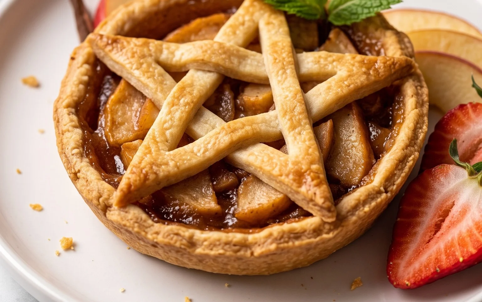 Pentagram Topped Vegan Apple Pies